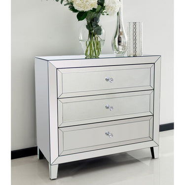 Palisade 3 Drawer Mirrored Dresser at online8 furniture store Auckland