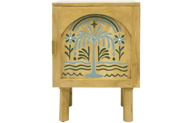 Palms 1 Door Bedside Table - Natural at online8 furniture store Auckland