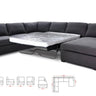 Palo 6 Seater Modular Lounge Suite with Sofabed at online8 furniture store Auckland