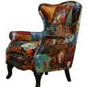Paltrona Patchwork Wingback Armchair - Leopard at online8 furniture store Auckland