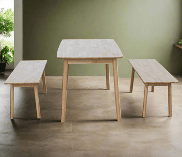 Paris Dining Table with Two Benches at online8 furniture store Auckland