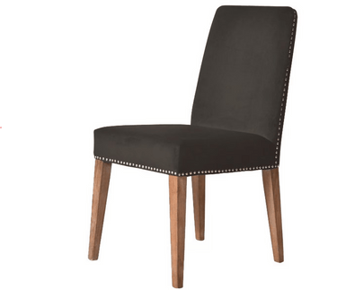 Pascal Dining Chair - Dark Grey Velvet at online8 furniture store Auckland