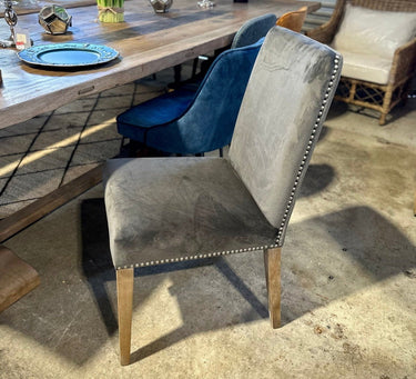 Pascal Dining Chair - Dark Grey Velvet at online8 furniture store Auckland