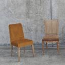 Pascal Dining Chair - Mustard Velvet at online8 furniture store Auckland