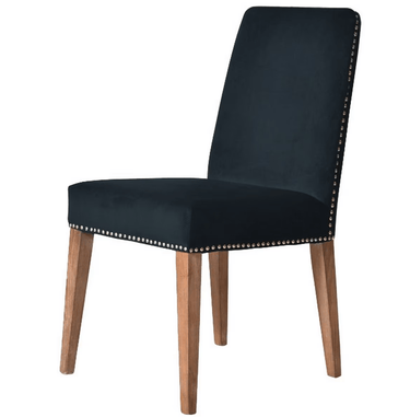 Pascal Dining Chair - Navy Blue Velvet at online8 furniture store Auckland