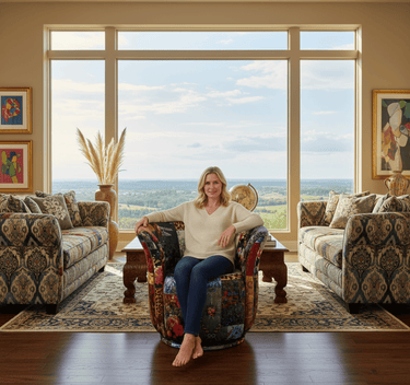 Patchwork Tub Swivel Chair - Leopard at online8 furniture store Auckland