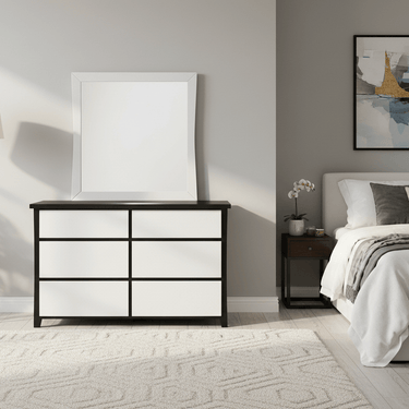 Patrick 6 Drawer Dresser with Mirror at Online8 Furniture Auckland NZ