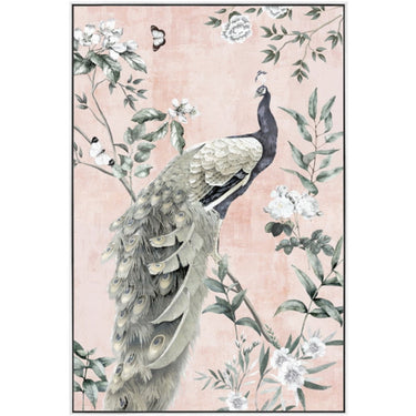 Peacock Painting - Gold Frame at online8 furniture store Auckland