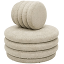 Pebble Round Foot Stool | Ottoman - Beige at online8 furniture store Auckland