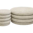 Pebble Round Foot Stool | Ottoman - Beige at online8 furniture store Auckland