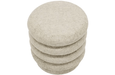 Pebble Round Foot Stool | Ottoman - Beige at online8 furniture store Auckland