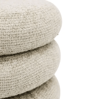 Pebble Round Foot Stool | Ottoman - Beige at online8 furniture store Auckland