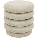 Pebble Round Foot Stool | Ottoman - Beige at online8 furniture store Auckland