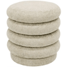 Pebble Round Foot Stool | Ottoman - Beige at online8 furniture store Auckland