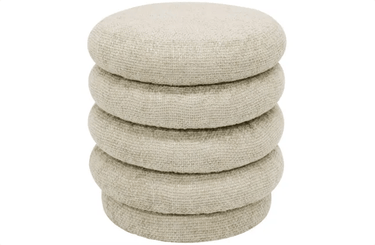Pebble Round Foot Stool | Ottoman - Beige at online8 furniture store Auckland