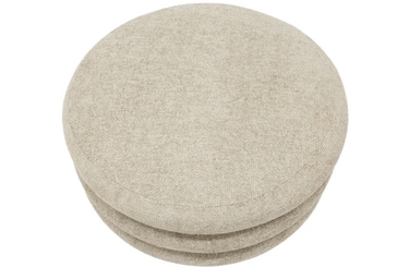 Pebble Round Ottoman with Storage- Beige at online8 furniture store Auckland
