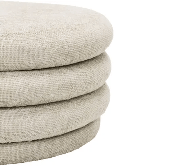 Pebble Round Ottoman with Storage- Beige at online8 furniture store Auckland