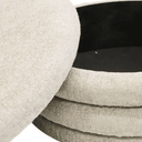 Pebble Round Ottoman with Storage- Beige at online8 furniture store Auckland