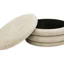 Pebble Round Ottoman with Storage- Beige at online8 furniture store Auckland