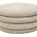 Pebble Round Ottoman with Storage- Beige at online8 furniture store Auckland