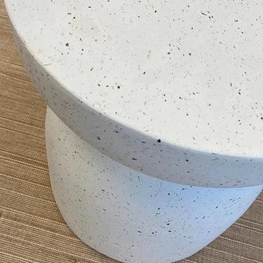 Pedestal Side Table - White Fleck at Online8 Furniture Auckland NZ