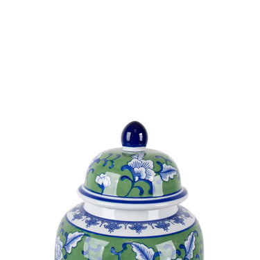 Peony Ceramic Ginger Jar Large styled as a statement console piece