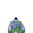 Peony Ceramic Square Jar Large styled on a console shelf