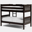 Peri Bunk Bed with 2 Mattress - Dark Oak at online8 furniture store Auckland