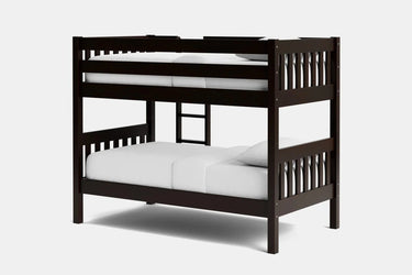 Peri Bunk Bed with 2 Mattress - Dark Oak at online8 furniture store Auckland