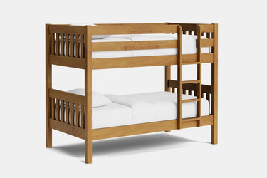 Peri Bunk Bed with 2 Mattress - Light Rimu at online8 furniture store Auckland