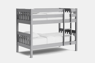 Peri Bunk Bed with 2 Mattress - Mid Gray at online8 furniture store Auckland
