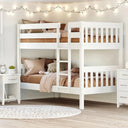 Peri Bunk Bed with 2 Mattress - White at online8 furniture store Auckland