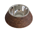 Pet Food/Water Bowl With Rattan Sleeve at online8 furniture store Auckland