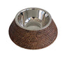 Pet Food/Water Bowl With Rattan Sleeve at online8 furniture store Auckland