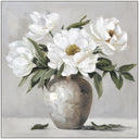 Reverie canvas wall art 100x100cm with painted overlay and white frame - Online8 New Zealand