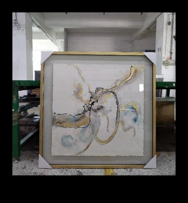 Ocean Form panel one, coiled shell line study on floating parchment