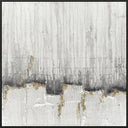 Step Up textured canvas wall art in cream and off-white with ochre marks, black L-frame