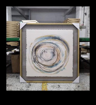 Ocean Form panel two, loose line study on floating parchment