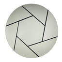 Abigail round wall mirror 90cm with angular black line overlay