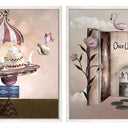Fairy Tale I and II childrens canvas wall art set of two in chalk frames