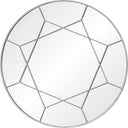 Caesar round wall mirror 100cm with faceted geometric lattice overlay