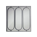 Ebony wall mirror with three arched mirror panels in a slim frame