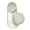 Lauren wall mirror with two overlapping circles on a slim gold frame