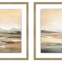 Umberscape framed wall art set of two with floating images, grey matt and oak colour frames