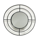 Roxanne round wall mirror 90cm with spoked outer ring and clear centre