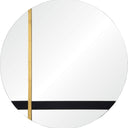 Parallel Paradox round wall mirror 100cm with black and gold crossing strips