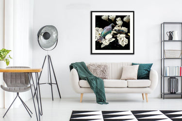 Magnolia Affair framed wall art shown in a room setting