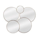 Bubbles cluster wall mirror with five overlapping circular mirrors