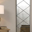 Kylie panelled wall mirror 90 x 180cm with diamond lattice glazing bars