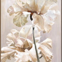 Whispers of Blooms canvas wall art with hand-painted floral detail in an oak frame